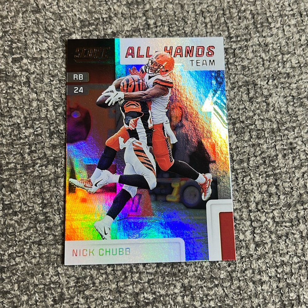 2019 Score Silver Parallel All-Hands Team Nick Chubb Cleveland Browns